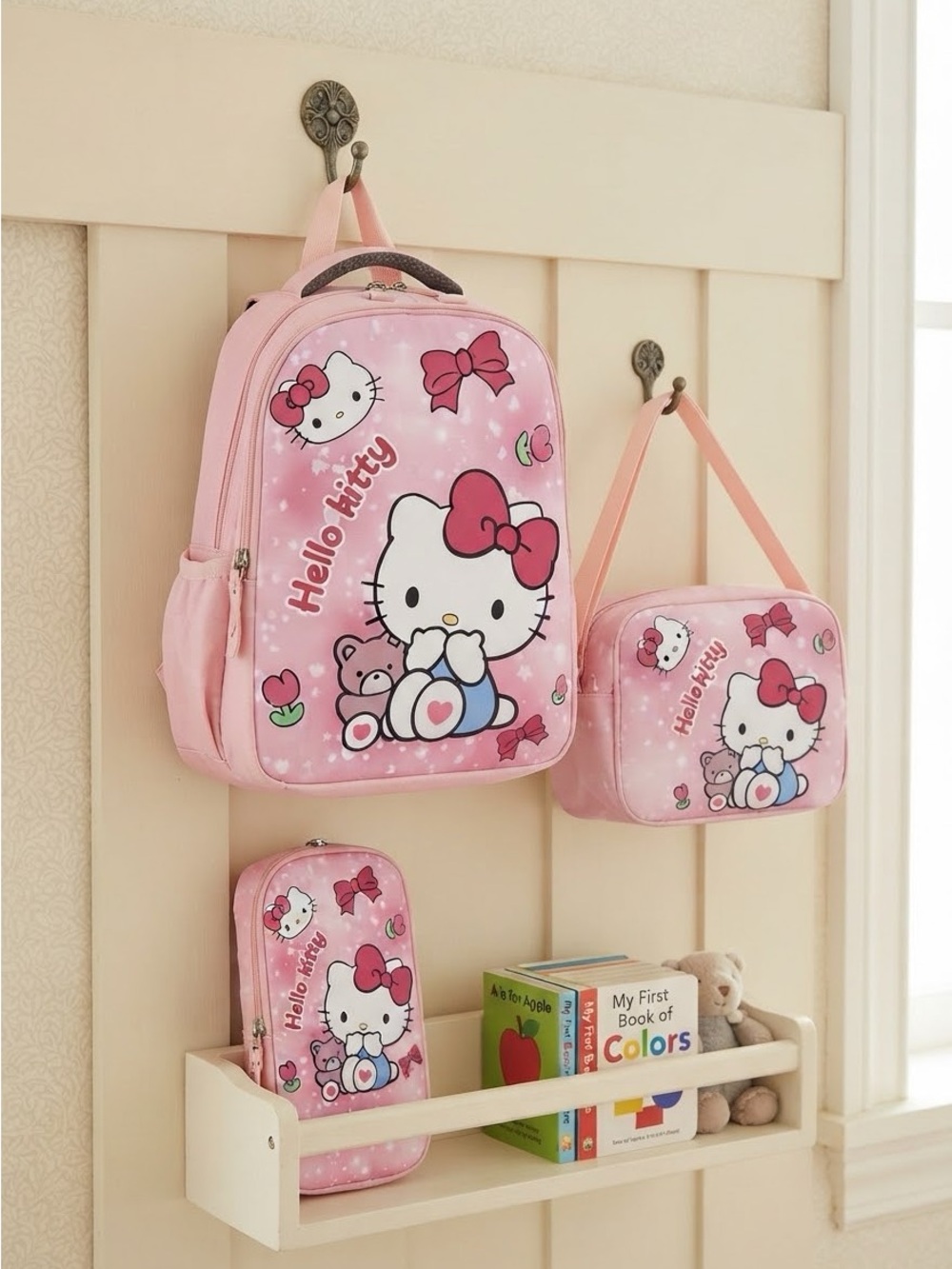 Hello Kitty Pink Backpack, Lunch Bag & Pencil Case Set